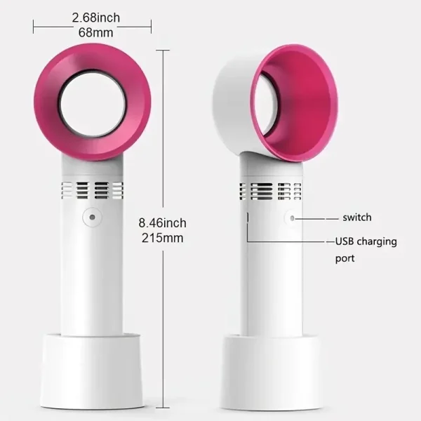 Mini Handheld Bladeless USB Eyelash Fan - Image 2