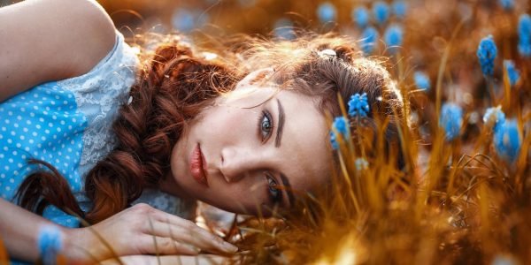 summer, flower, hair